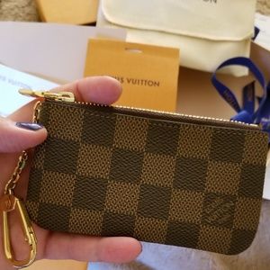 Louis Vuitton key pouch cles damier ebene